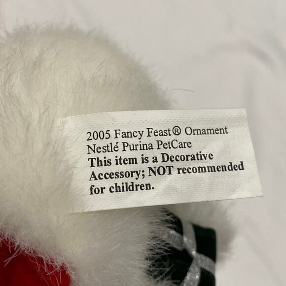 Fancy Feast Kitty Cat Promotional Ornament 2005 Plush Soft Fluffy Present Hang - Picture 7 of 10